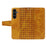 For Samsung Galaxy S25 FE Leather Case Wallet Stand Grids Imprinted Phone Cover with Strap - Yellow - 3