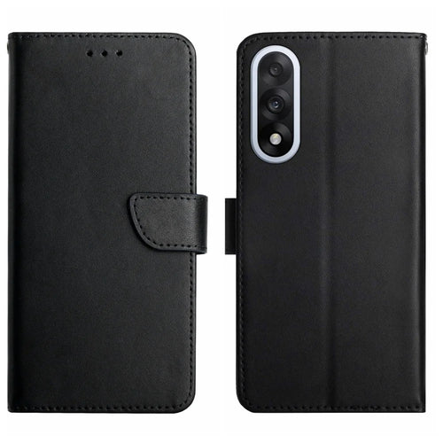 For OnePlus Nord 5 5G Case Genuine Cow Leather Phone Cover Nappa Texture - Black - 1