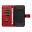 For Samsung Galaxy S25 FE Leather Case Geometric Line Design Wallet Phone Cover with Wrist Strap - Red - 2