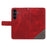 For Samsung Galaxy S25 FE Leather Case Geometric Line Design Wallet Phone Cover with Wrist Strap - Red - 3