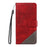 For Samsung Galaxy S25 FE Leather Case Geometric Line Design Wallet Phone Cover with Wrist Strap - Red - 7