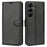 For Samsung Galaxy S25 FE Case Litchi Texture Shockproof Leather Wallet Phone Cover - Black - 4
