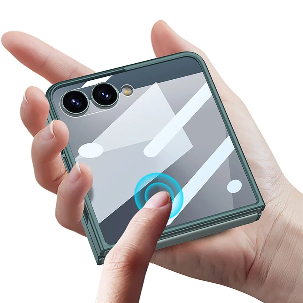 GKK For Samsung Galaxy Z Flip7 5G Case Wristband Design PU Leather+PC Phone Cover with Screen Film - Black - 4