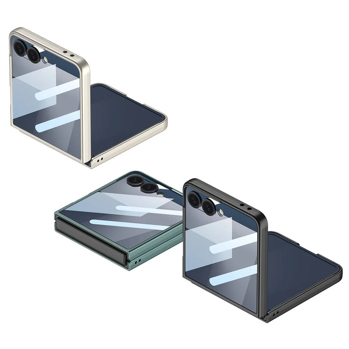 GKK For Samsung Galaxy Z Flip7 5G Case with Screen Film Kickstand Hard PC Phone Back Cover - Silver - 4