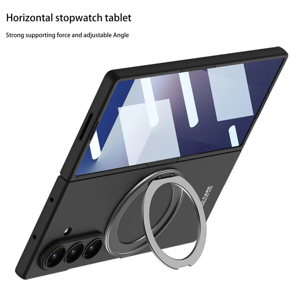 GKK For Samsung Galaxy Z Fold7 5G Case with Screen Film Kickstand Hard PC Phone Back Cover - Black - 2