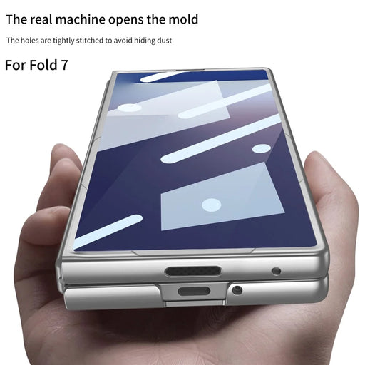 GKK For Samsung Galaxy Z Fold7 5G Case Hard PC + Tempered Glass Anti-Scratch Phone Cover - Silver - 2