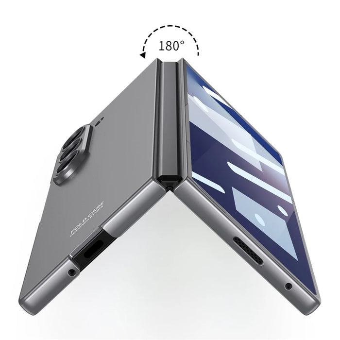 GKK For Samsung Galaxy Z Fold7 5G Case Hard PC + Tempered Glass Anti-Scratch Phone Cover - Silver - 3