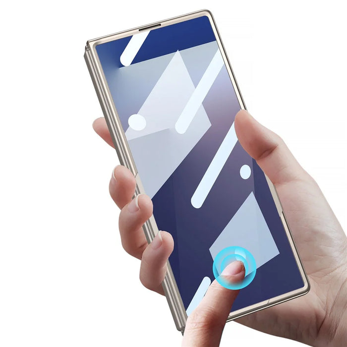 GKK For Samsung Galaxy Z Fold7 5G Case Hard PC + Tempered Glass Anti-Scratch Phone Cover - Silver - 4