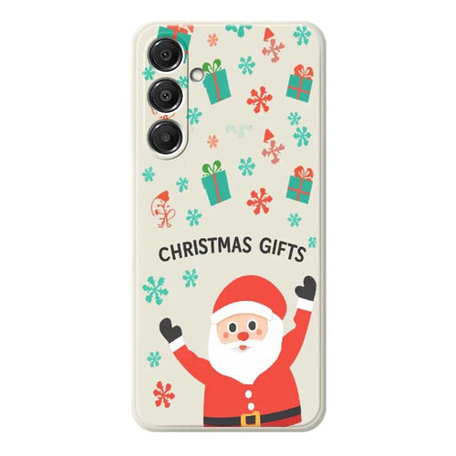 For Samsung Galaxy A16 5G  /  4G Case Christmas Gifts Pattern Printing Straight Edge TPU Phone Back Cover - Beige - 1