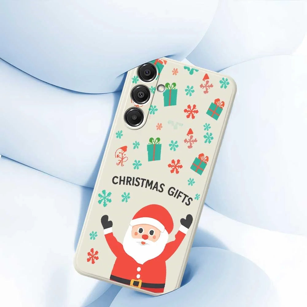 For Samsung Galaxy A16 5G  /  4G Case Christmas Gifts Pattern Printing Straight Edge TPU Phone Back Cover - Beige - 5