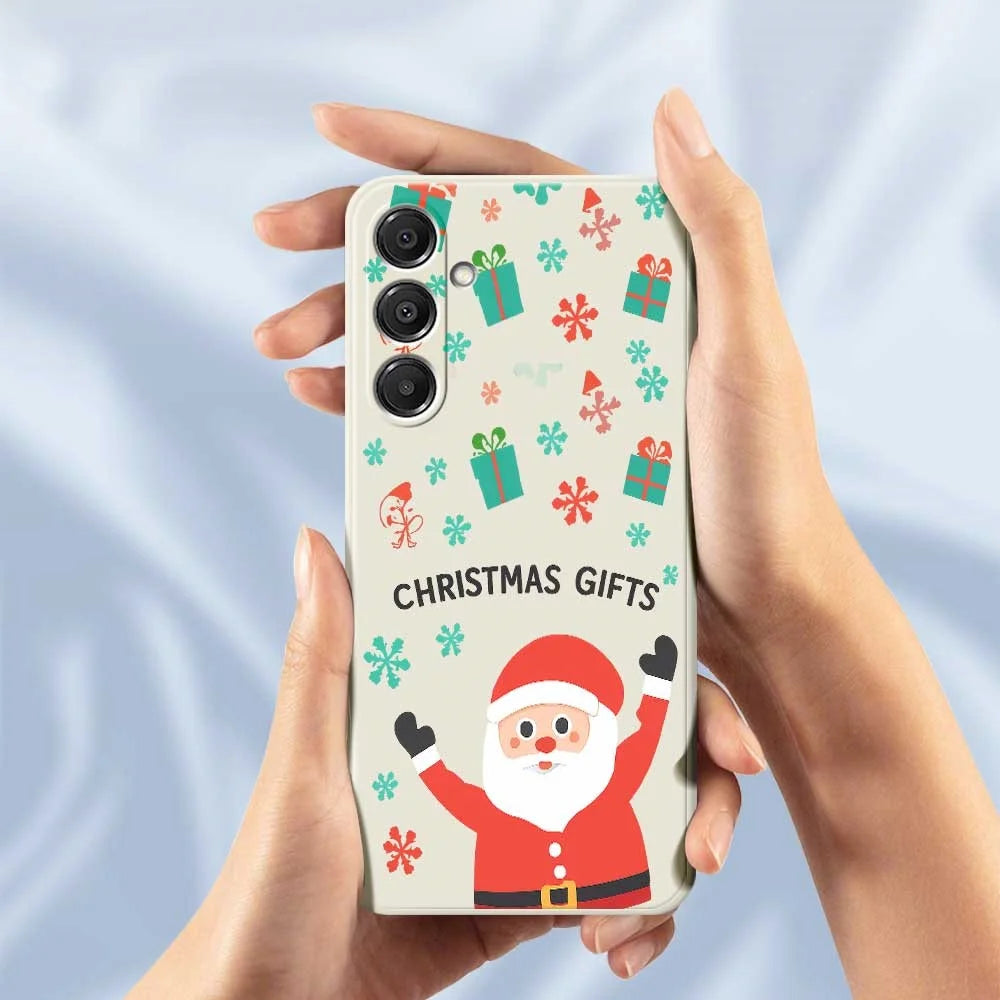 For Samsung Galaxy A16 5G  /  4G Case Christmas Gifts Pattern Printing Straight Edge TPU Phone Back Cover - Beige - 6