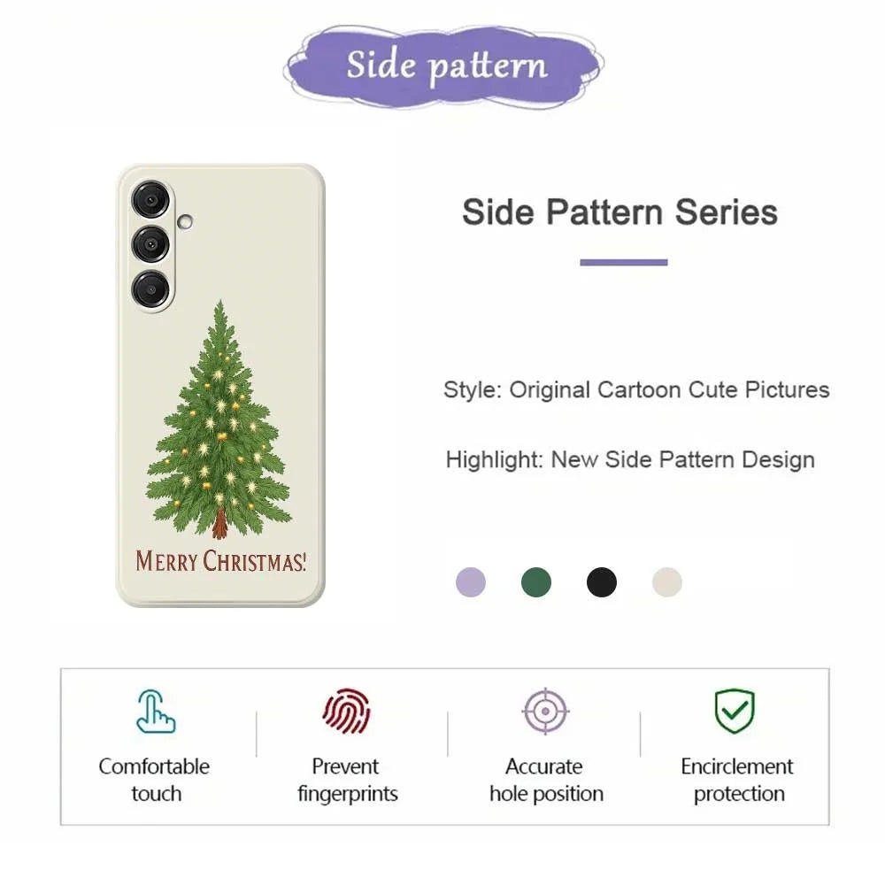 For Samsung Galaxy A16 5G  /  4G Case Christmas Tree Pattern Printing Straight Edge TPU Phone Back Cover - Beige - 2