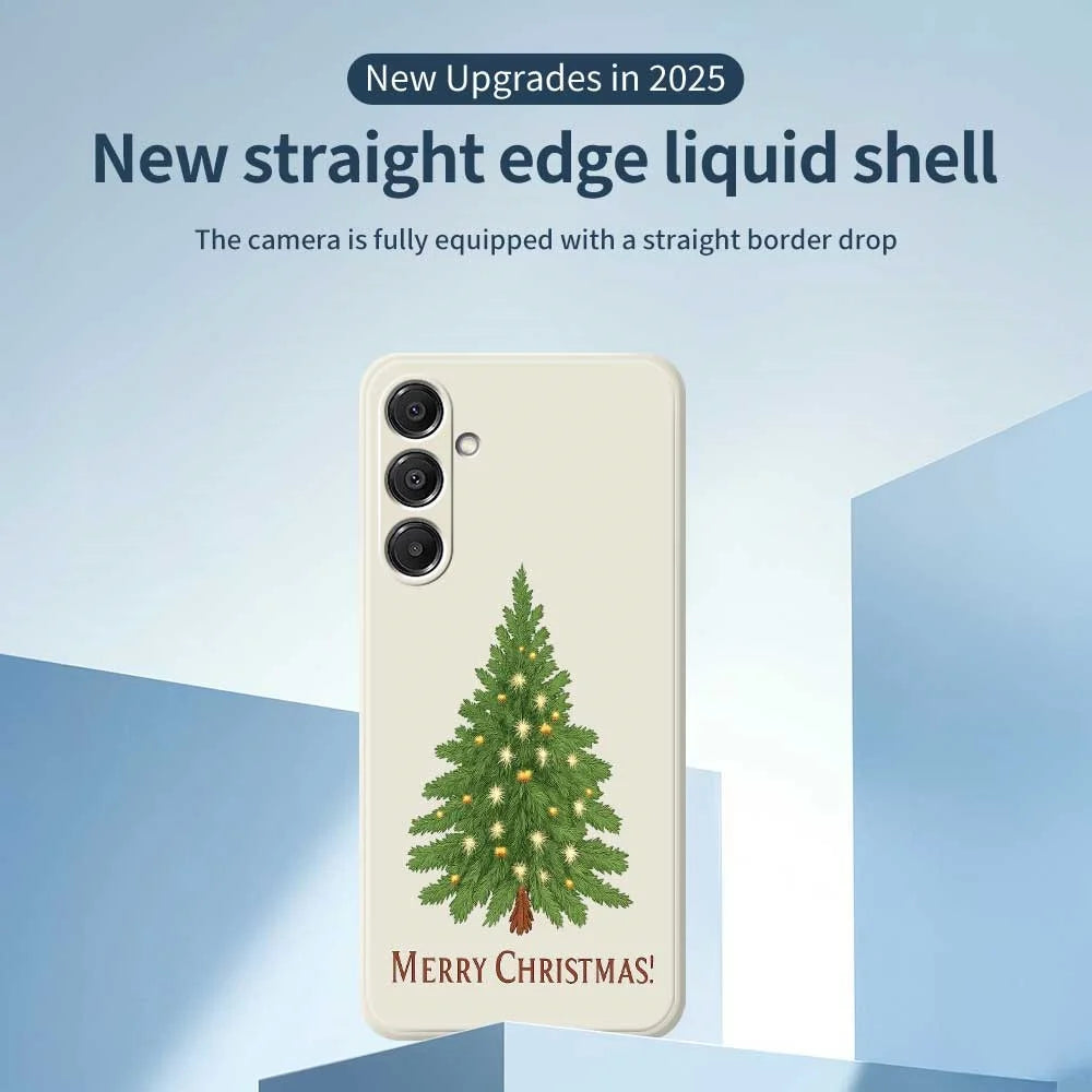 For Samsung Galaxy A16 5G  /  4G Case Christmas Tree Pattern Printing Straight Edge TPU Phone Back Cover - Beige - 3