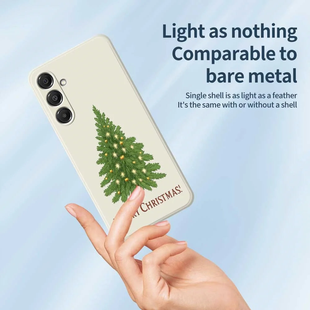 For Samsung Galaxy A16 5G  /  4G Case Christmas Tree Pattern Printing Straight Edge TPU Phone Back Cover - Beige - 4
