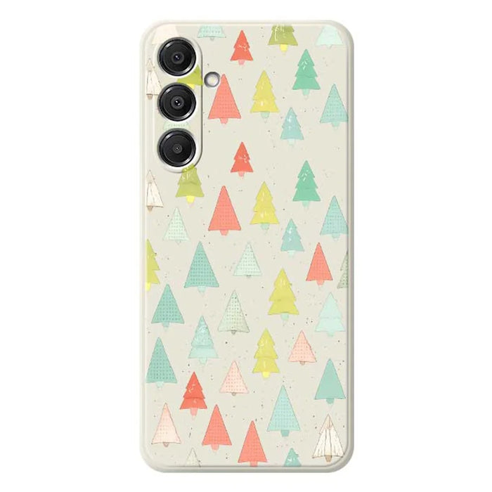 For Samsung Galaxy A16 5G  /  4G Case Colorful Trees Pattern Printing Straight Edge TPU Phone Back Cover - Beige - 1