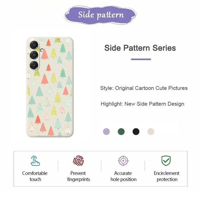 For Samsung Galaxy A16 5G  /  4G Case Colorful Trees Pattern Printing Straight Edge TPU Phone Back Cover - Beige - 2