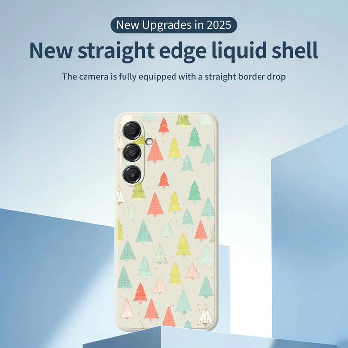 For Samsung Galaxy A16 5G  /  4G Case Colorful Trees Pattern Printing Straight Edge TPU Phone Back Cover - Beige - 3