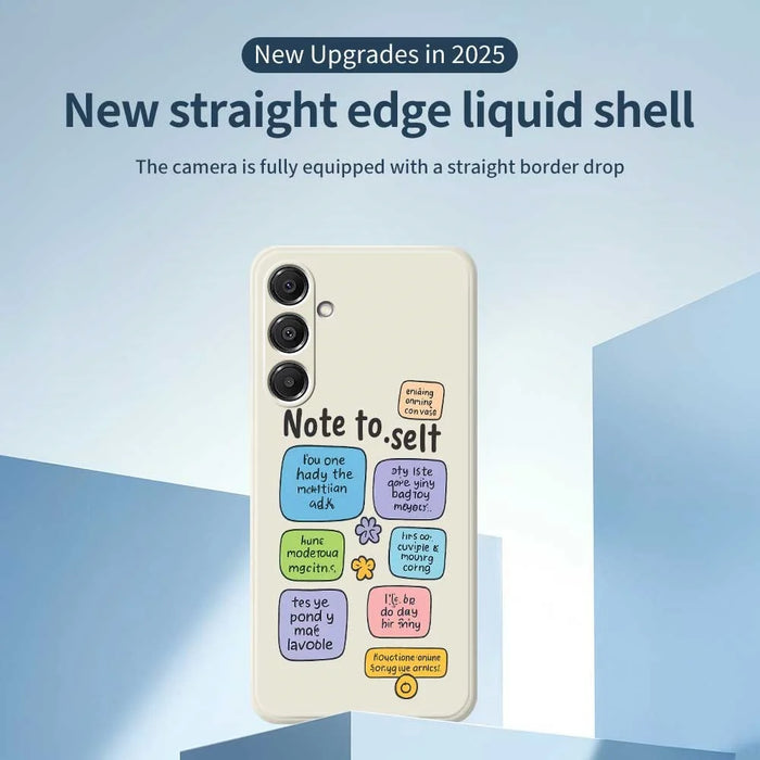 For Samsung Galaxy A16 5G  /  4G Case Colored Sticky Notes Pattern Printing Straight Edge TPU Phone Back Cover - Beige - 3