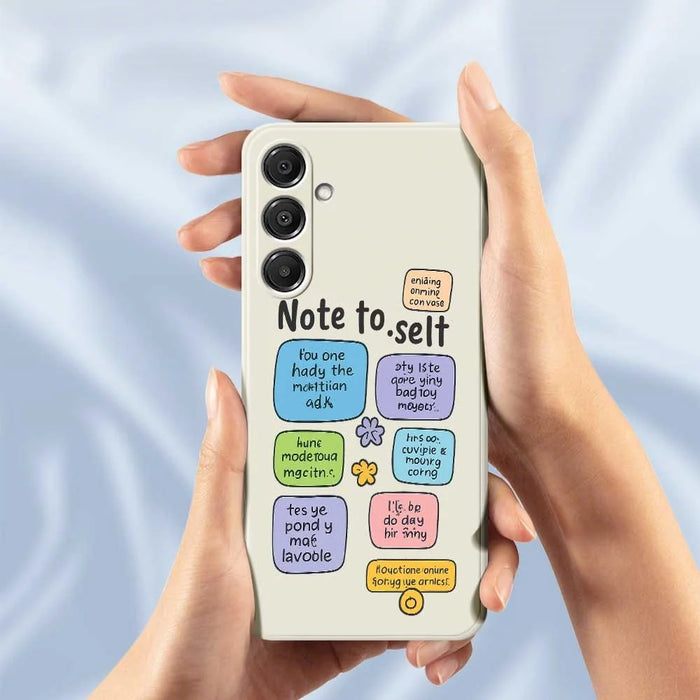 For Samsung Galaxy A16 5G  /  4G Case Colored Sticky Notes Pattern Printing Straight Edge TPU Phone Back Cover - Beige - 6