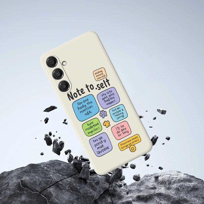 For Samsung Galaxy A16 5G  /  4G Case Colored Sticky Notes Pattern Printing Straight Edge TPU Phone Back Cover - Beige - 7