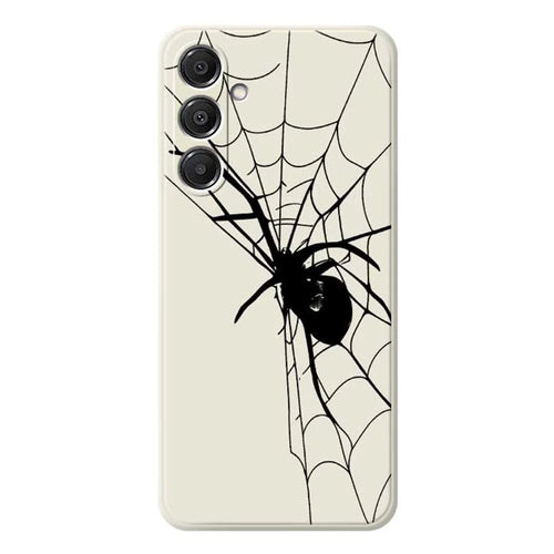 For Samsung Galaxy A16 5G  /  4G Case Spider Pattern Printing Straight Edge TPU Phone Back Cover - Beige - 1