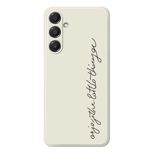 For Samsung Galaxy A16 5G  /  4G Case WordArt Pattern Printing Straight Edge TPU Phone Back Cover - Beige - 1