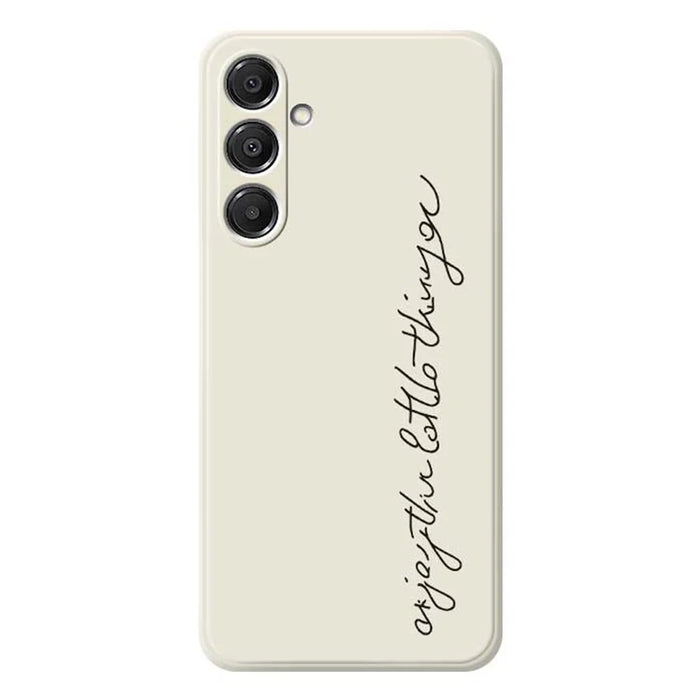 For Samsung Galaxy A16 5G  /  4G Case WordArt Pattern Printing Straight Edge TPU Phone Back Cover - Beige - 1