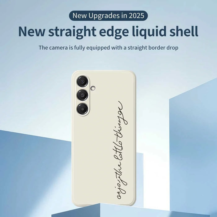 For Samsung Galaxy A16 5G  /  4G Case WordArt Pattern Printing Straight Edge TPU Phone Back Cover - Beige - 3