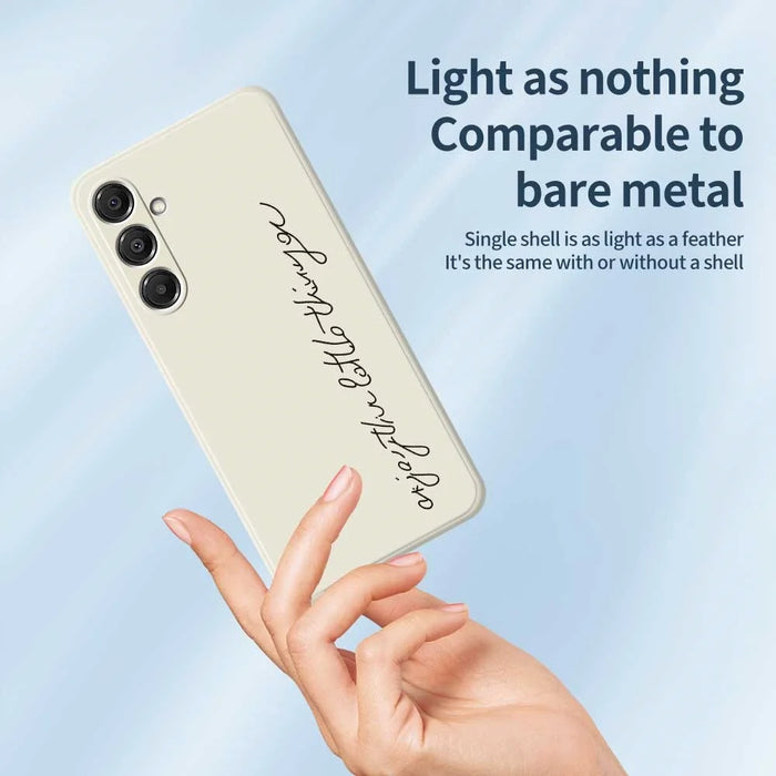 For Samsung Galaxy A16 5G  /  4G Case WordArt Pattern Printing Straight Edge TPU Phone Back Cover - Beige - 4
