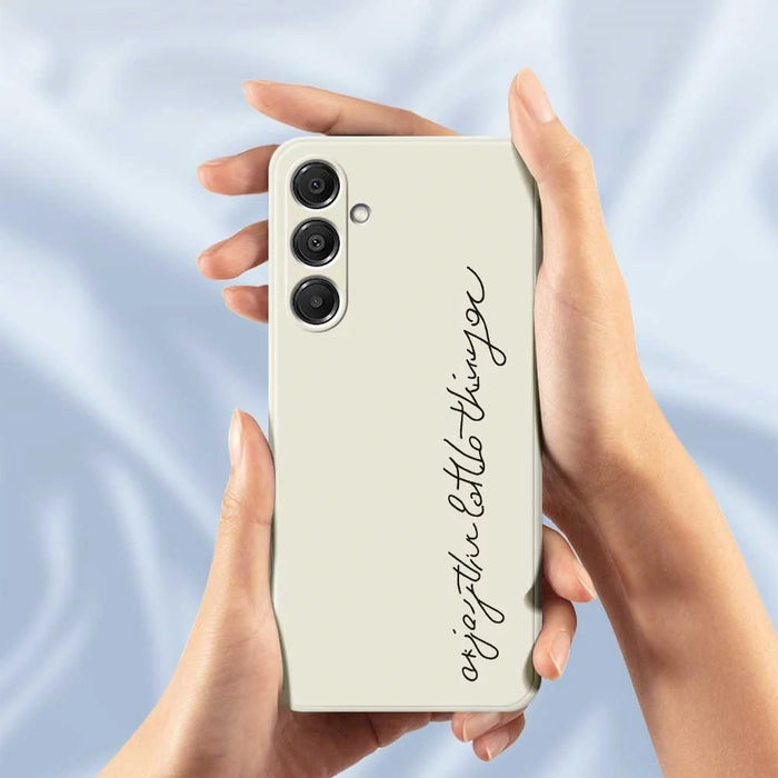For Samsung Galaxy A16 5G  /  4G Case WordArt Pattern Printing Straight Edge TPU Phone Back Cover - Beige - 6