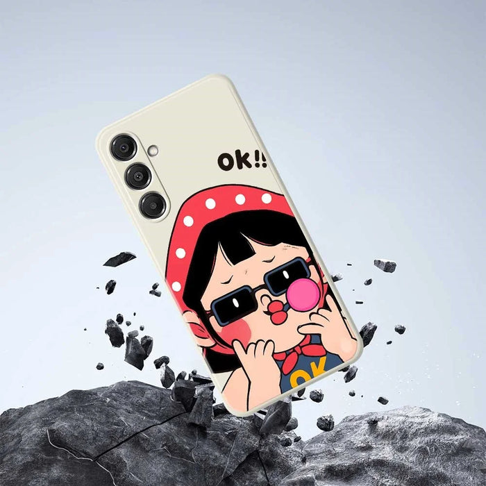 For Samsung Galaxy A16 5G  /  4G Case Cute Kid Pattern Printing Straight Edge TPU Phone Back Cover - Beige - 7
