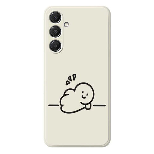 For Samsung Galaxy A16 5G  /  4G Case Stick Figure Pattern Printing Straight Edge TPU Phone Back Cover - Beige - 1