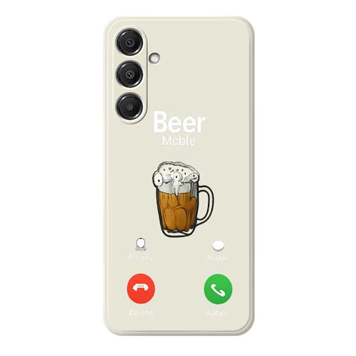 For Samsung Galaxy A16 5G  /  4G Case Beer Pattern Printing Straight Edge TPU Phone Back Cover - Beige - 1