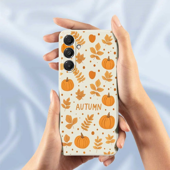 For Samsung Galaxy A16 5G  /  4G Case Autumn Theme Pattern Printing Straight Edge TPU Phone Back Cover - Beige - 6