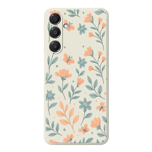 For Samsung Galaxy A16 5G  /  4G Case Yellow Flowers Pattern Printing Straight Edge TPU Phone Back Cover - Beige - 1