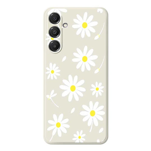 For Samsung Galaxy A16 5G  /  4G Case White Daisy Pattern Printing Straight Edge TPU Phone Back Cover - Beige - 1