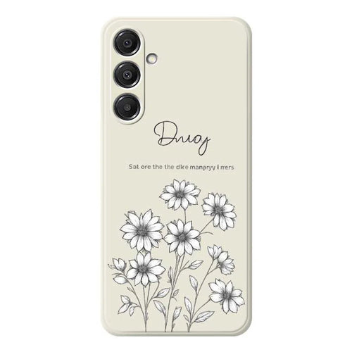 For Samsung Galaxy A16 5G  /  4G Case Sketch Flowers Pattern Printing Straight Edge TPU Phone Back Cover - Beige - 1