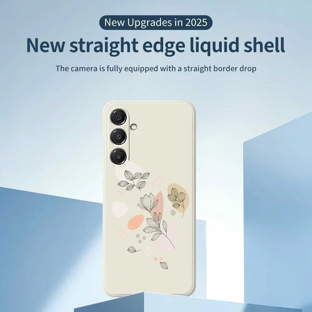 For Samsung Galaxy A16 5G  /  4G Case Sketch Leaves Pattern Printing Straight Edge TPU Phone Back Cover - Green - 2