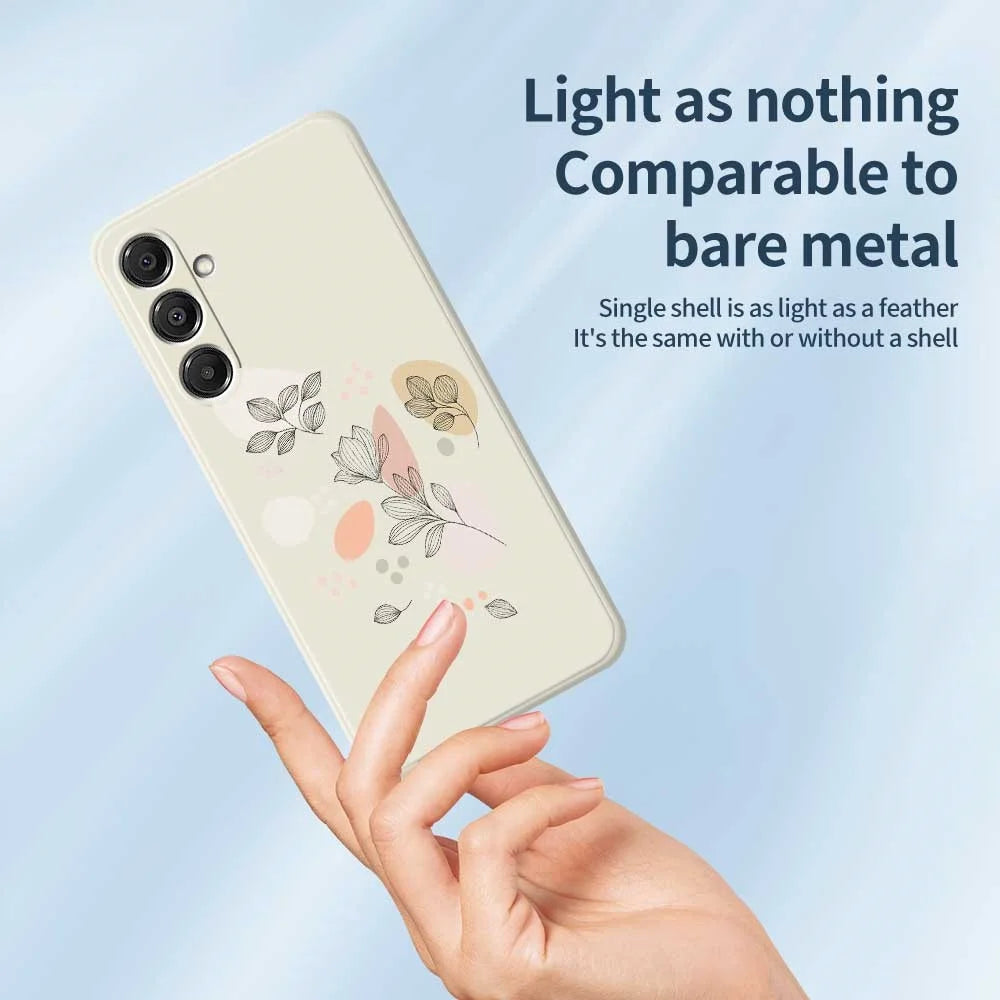 For Samsung Galaxy A16 5G  /  4G Case Sketch Leaves Pattern Printing Straight Edge TPU Phone Back Cover - Green - 3