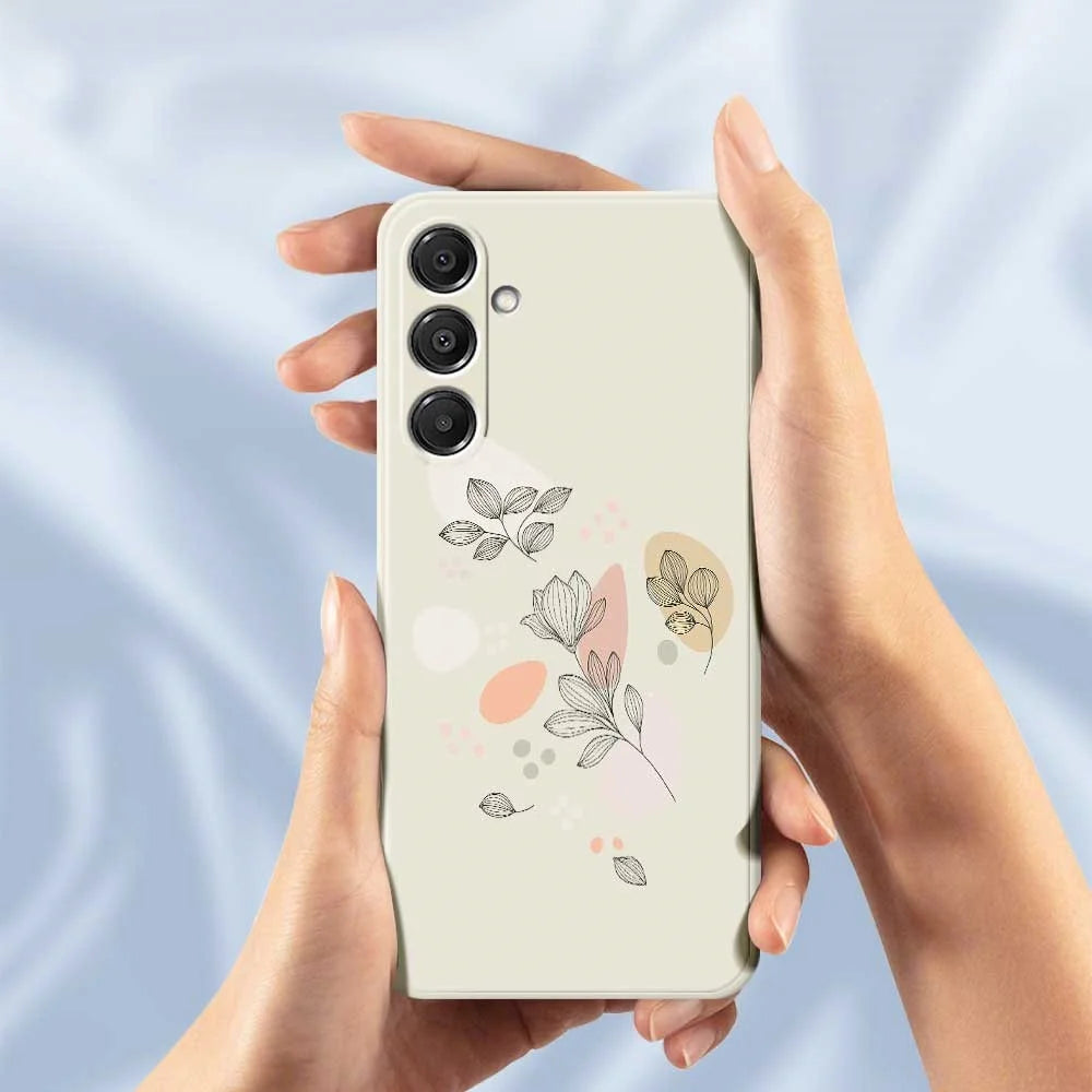 For Samsung Galaxy A16 5G  /  4G Case Sketch Leaves Pattern Printing Straight Edge TPU Phone Back Cover - Green - 4