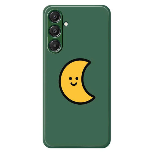 For Samsung Galaxy A16 5G  /  4G Case Yellow Moon Pattern Printing Straight Edge TPU Phone Back Cover - Green - 1