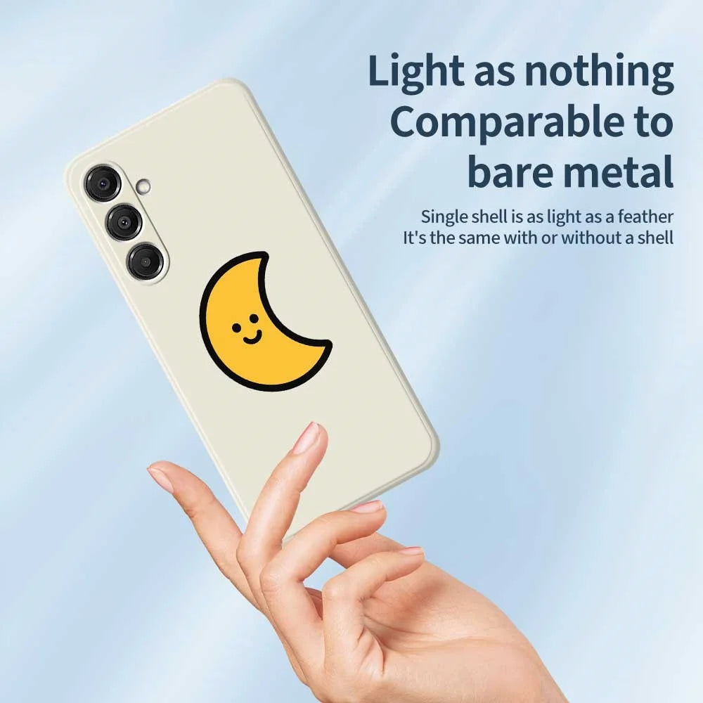 For Samsung Galaxy A16 5G  /  4G Case Yellow Moon Pattern Printing Straight Edge TPU Phone Back Cover - Green - 3