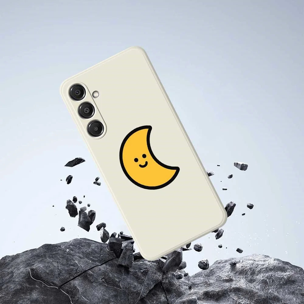 For Samsung Galaxy A16 5G  /  4G Case Yellow Moon Pattern Printing Straight Edge TPU Phone Back Cover - Green - 5