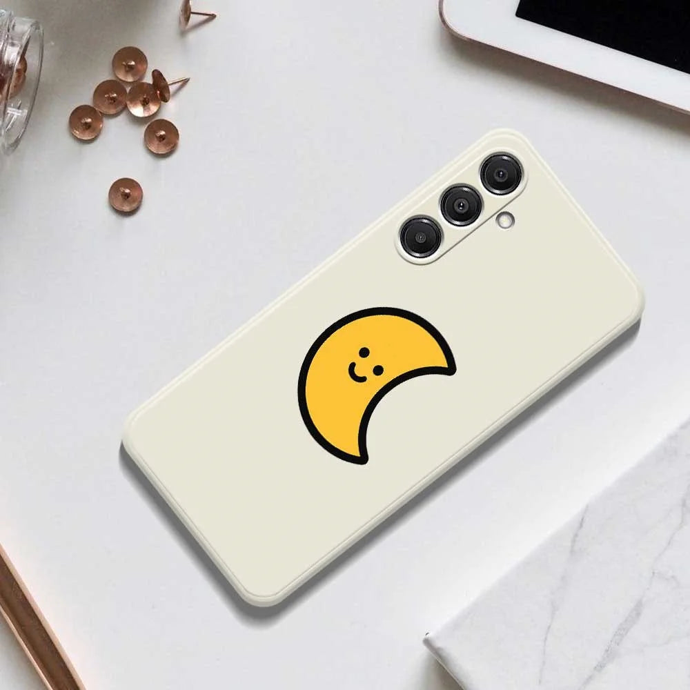 For Samsung Galaxy A16 5G  /  4G Case Yellow Moon Pattern Printing Straight Edge TPU Phone Back Cover - Green - 6