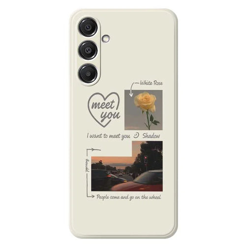 For Samsung Galaxy A16 5G  /  4G Case Meet You Photo Pattern Printing Straight Edge TPU Phone Back Cover - Beige - 1