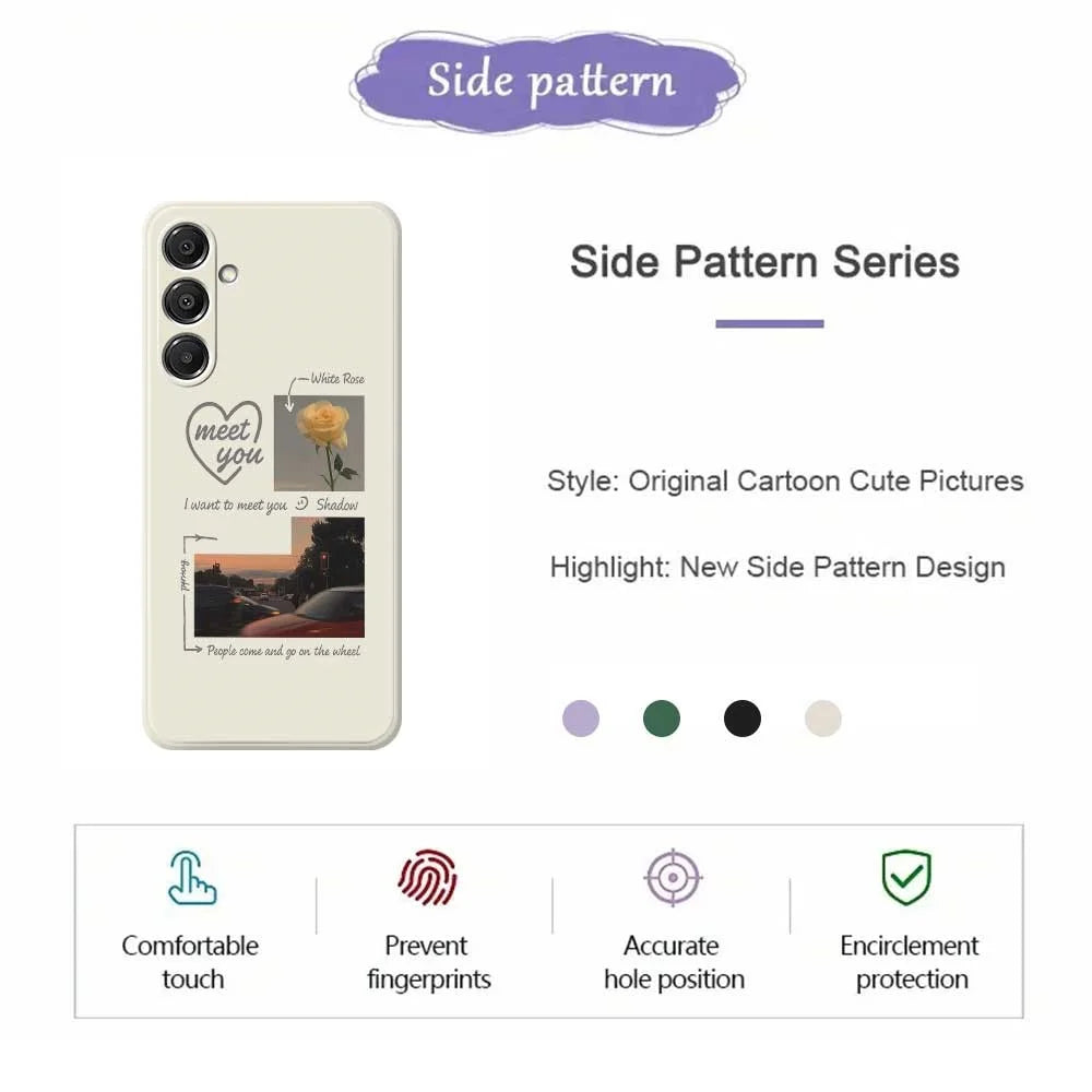 For Samsung Galaxy A16 5G  /  4G Case Meet You Photo Pattern Printing Straight Edge TPU Phone Back Cover - Beige - 7