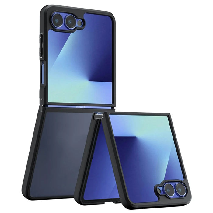 For Samsung Galaxy Z Flip7 5G Shockproof Case TPU+PC Phone Cover - Transparent Black - 1