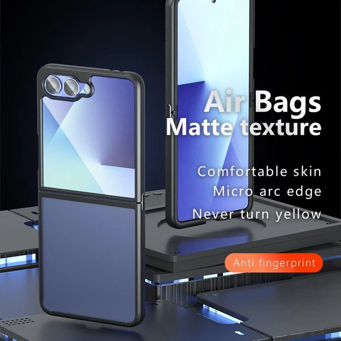 For Samsung Galaxy Z Flip7 5G Shockproof Case TPU+PC Phone Cover - Transparent Black - 3