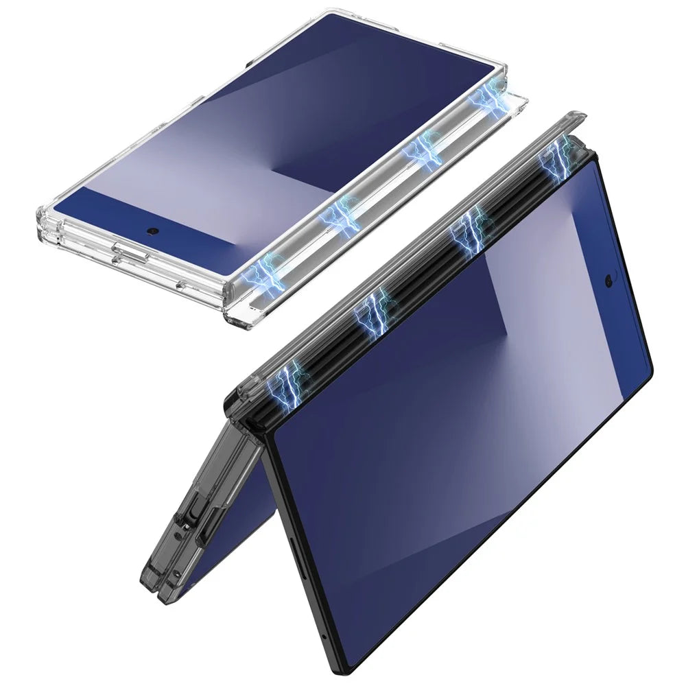 GKK For Samsung Galaxy Z Fold7 5G Case Magnetic Hinge Airbag Shockproof TPU Folding Phone Cover - Transparent - 6