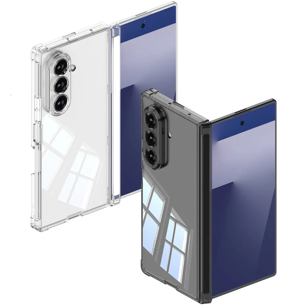 GKK For Samsung Galaxy Z Fold7 5G Case Magnetic Hinge Airbag Shockproof TPU Folding Phone Cover - Transparent - 7